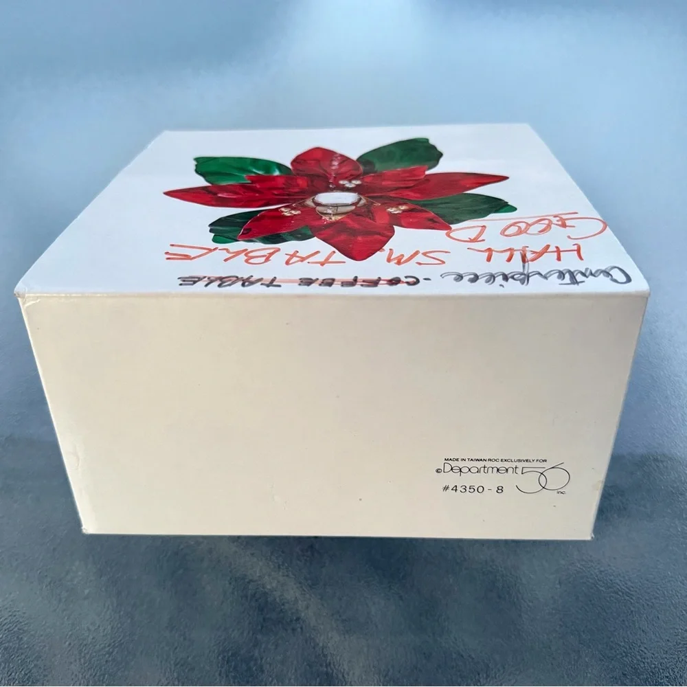 Dept 56 Shiny Metal Poinsettia Taper Candle Holder